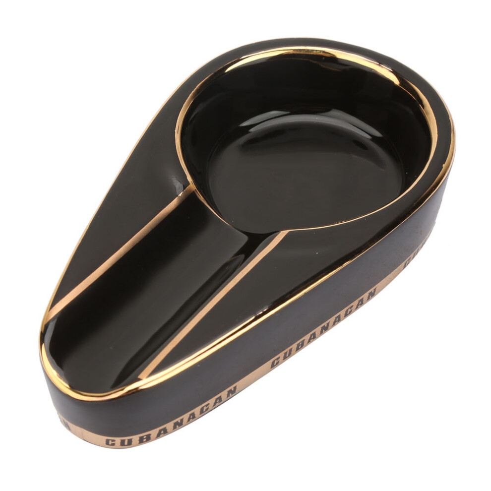 Classical Ceramic Cigar Ashtray Portable Smoke Cigarette Tobacco Container Holder (#D)