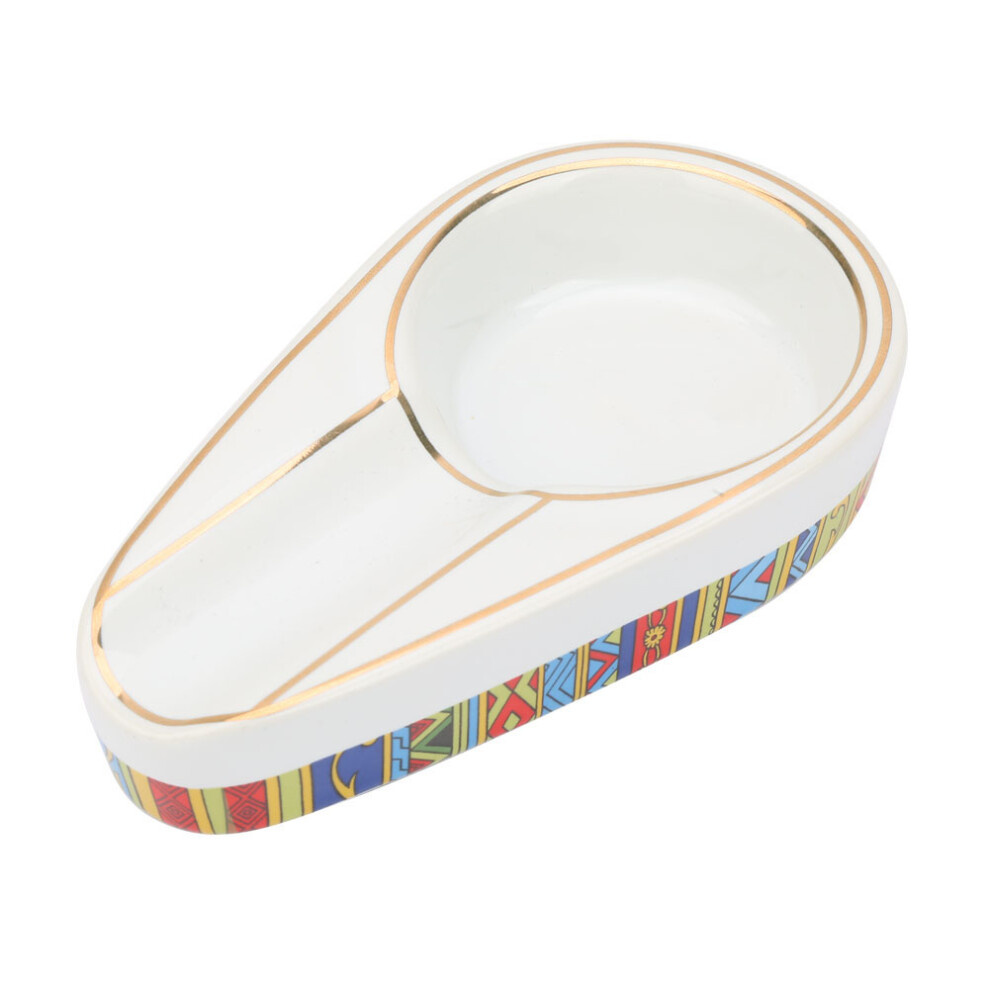Classical Ceramic Cigar Ashtray Portable Smoke Cigarette Tobacco Container Holder (#B)