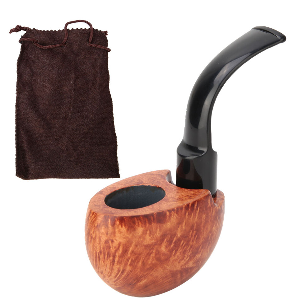 Light Wood Smoke Pipe Exquisite Carbon Core Filtration Practical Cigarette Tool Gift( Color)
