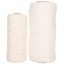 2Pcs 100M Macrame Cord Cotton Rope Single Strand Twisted String Craft Cotton Yarn for DIY