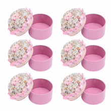 6Pcs Sewing Pin Cushion Stable Pumpkin Shape Floral Pattern Soft Fabric PP Cotton Needle Pincushion