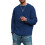 Sweater Round Neck Long Raglan Sleeves Solid Color Casual Comfortable Men Pullover Blue XXL 1