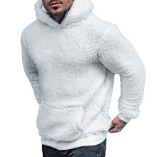 Sports Hoodie Hooded Design Pure Color Long Sleeves Large Pocket Polyester Men Hoodie for Autumn Win