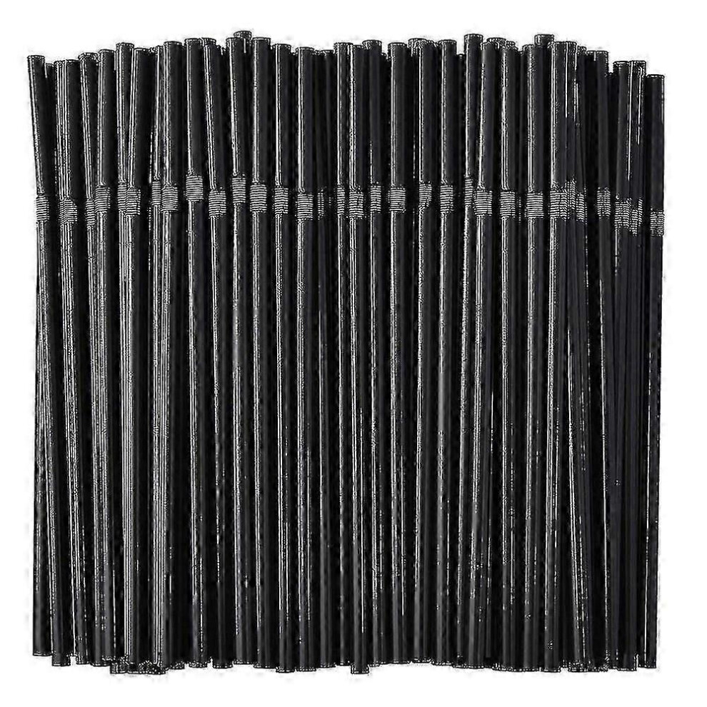 （500pcs） 500/200/100pcs Black Disposable Plastic Flexible Straws - GXCC