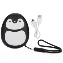 (Penguin Black) Kleiner 4000mAh Powerbank Handwärmer USB Pinguin Schwarz