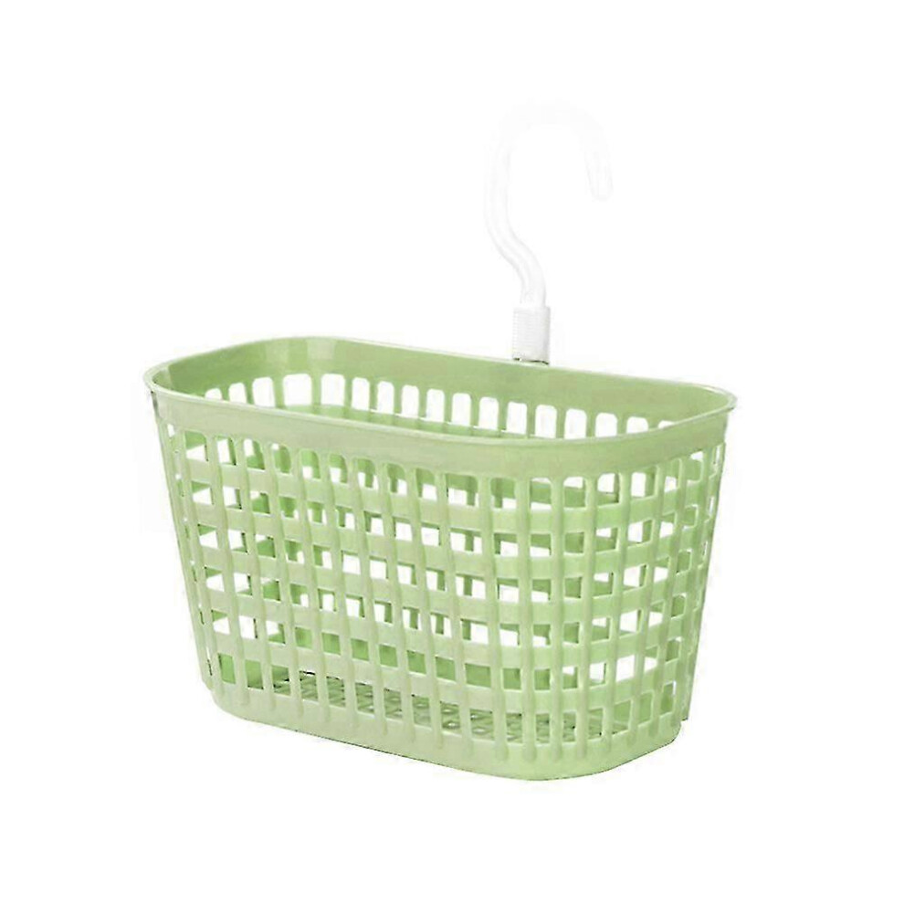 Plastic Hanging Storage Basket Rotating Hook Storage Basket Kitchen Bathroom Storage Organizer Sponge Soap Brush Hanging Drain Basket (Green)