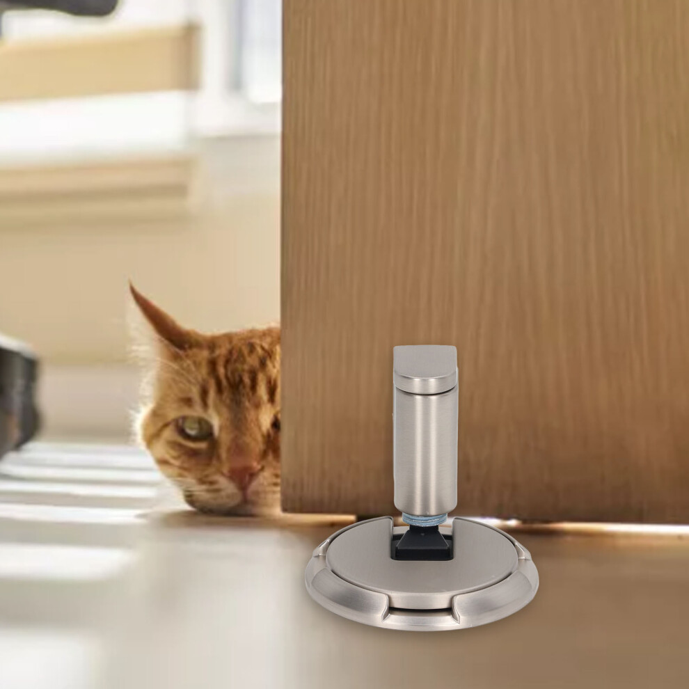Zinc Alloy Adjustable Door Stopper Non Magnet Sanded Nickel 8411356599650