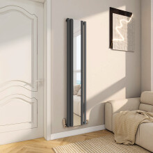 (Anthracite, 1800x381mm) Vertical Radiator with Mirror