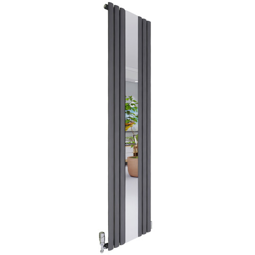 AICA (Anthracite, 1800x499mm) Vertical Radiator with Mirror 1