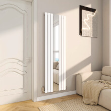 (White, 1800x535mm) Vertical Radiator with Mirror