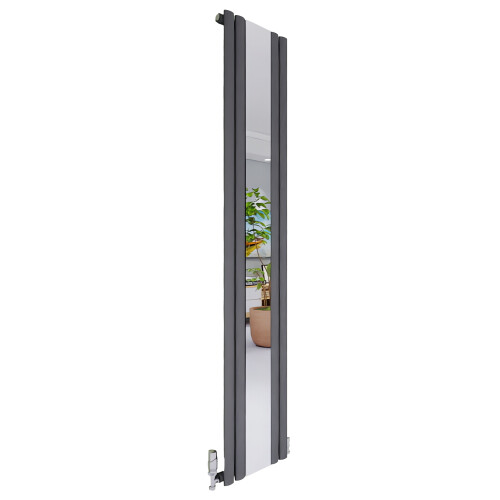 AICA (Anthracite, 1800x381mm) Vertical Radiator with Mirror 1