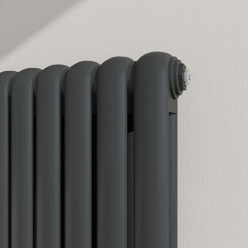 AICA (Anthracite, 1800x504mm) Modern designer Curved Panel 2 Column Radiator 2