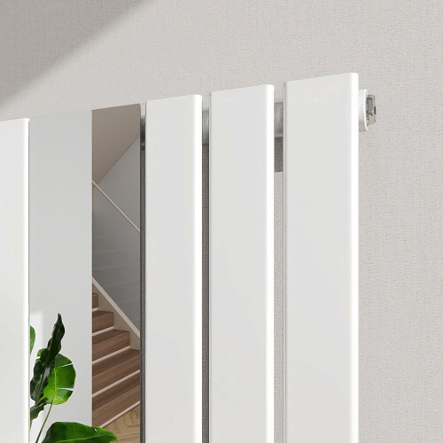 AICA (White, 1800x535mm) Vertical Radiator with Mirror 2