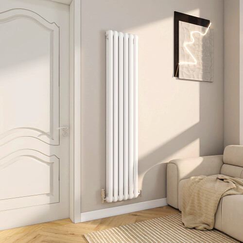 AICA (White, 1800x384mm) Modern designer Curved Panel 2 Column Radiator