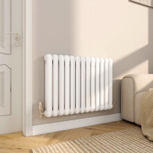 (White, 600x804mm) Modern designer Curved Panel 2 Column Radiator