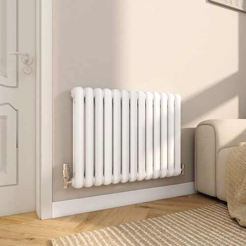 AICA (White, 600x804mm) Modern designer Curved Panel 2 Column Radiator