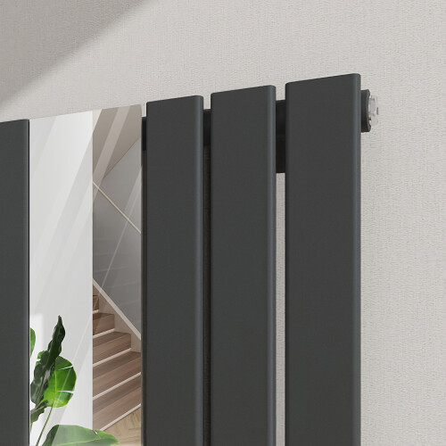 AICA (Anthracite, 1800x535mm) Vertical Radiator with Mirror 2