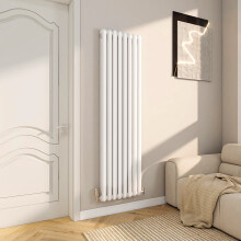 (White, 1800x504mm) Modern designer Curved Panel 2 Column Radiator