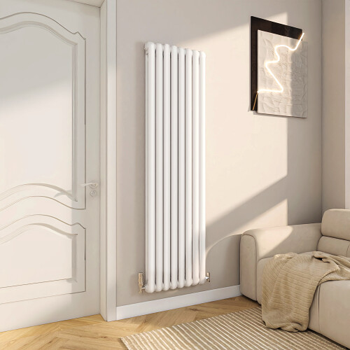 AICA (White, 1800x504mm) Modern designer Curved Panel 2 Column Radiator