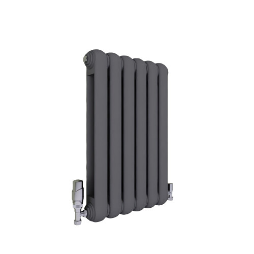 AICA (Anthracite, 600x384mm) Modern designer Curved Panel 2 Column Radiator 1