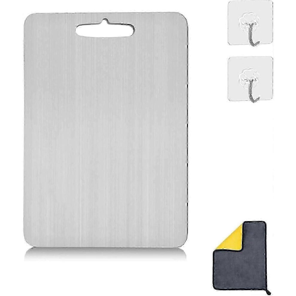Kikidex (As Show, 29X20cm) Titanium Chopping Board, Titanium Cutting Board, Titanium Chopping Board Set, Stainless Steel Chopping Board (25 X 15 Cm)