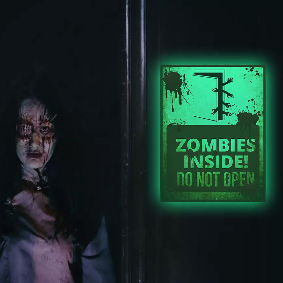 Kikidex (As Show, One Size) Halloween Decoration Sign Sticker, Pvc Signage Sticker, Warning Sign Wall Sticker
