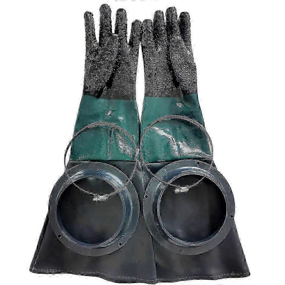 Kikidex (As Show, One Size) Sandblasting Gloves 60Cm With O Rings For Sandblast Cabinet
