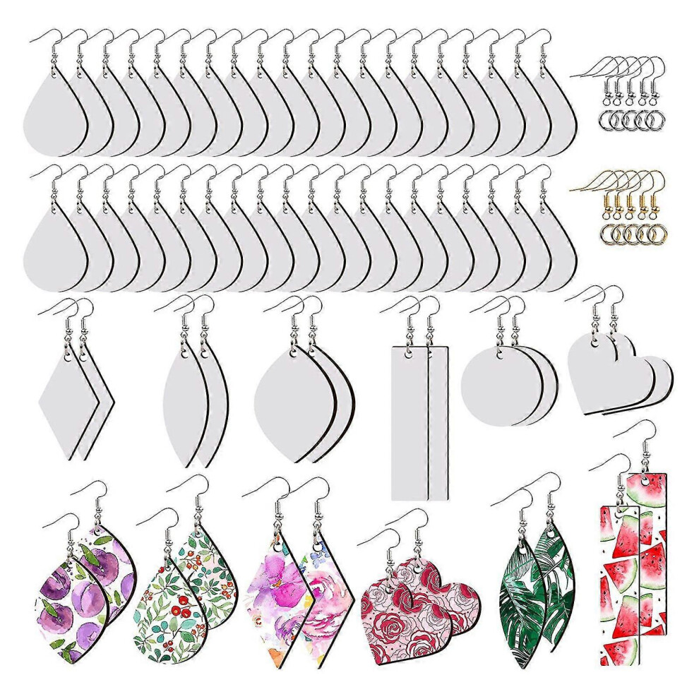 Kikidex (As Show, One Size) 260Pcs Sublimation Printing Earring Unfinished Waterdrop Transfer Earring