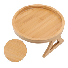 Bambus-Sofaplatte Armlehnen-Tisch 24,5x24,5x12cm Holzmaserung