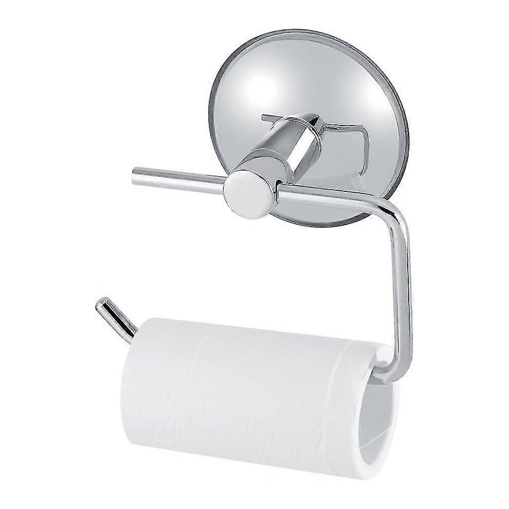 Kikidex (As Show, One Size) Stainless Steel Toilet Paper Holder Suction Cup Wall Mounted Bathroom Tissue Holder