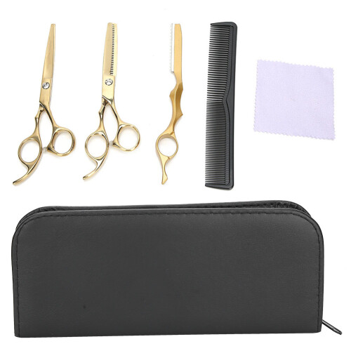 Friseur-Schere Set Ausdünnung Gold