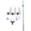 Stainless Steel IV Pole Adjustable Drip Stand with 4 Hooks Wheels 1