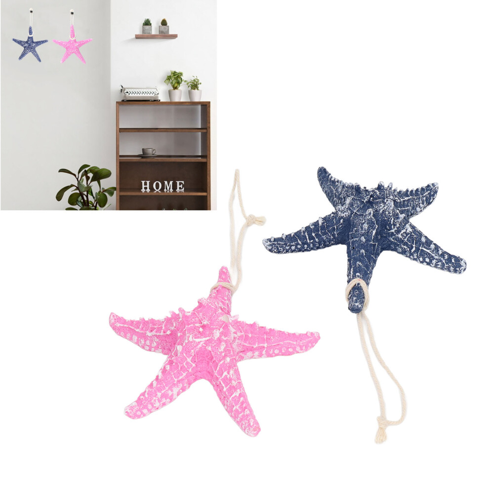 2 Pcs Dark Blue Pink Finger Starfish Wall Decor 13x13cm for Beach & Party-image-OPC-PMHDY7N-NEW