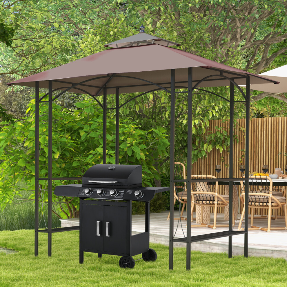 Outsunny 2.5x1.5m BBQ Tent Canopy Patio Outdoor Awning Gazebo Party Sun Shelter