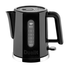 Dualit Studio Kettle | 1.5L 2.4KW Jug Kettle in Black with Polished Trim | Dual Measuring Windows | Fast Boiling BPA Free | Patented Sure Pour