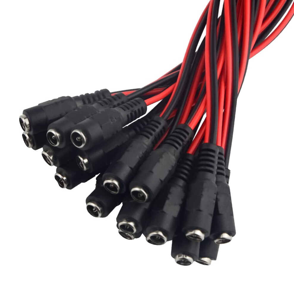 Wmycongcong 20 Pcs Female Dc Power Pigtail Female Cable Lead Plug 10In 2.1X5.5mm For Cctv Dvr Camera? 602914544801
