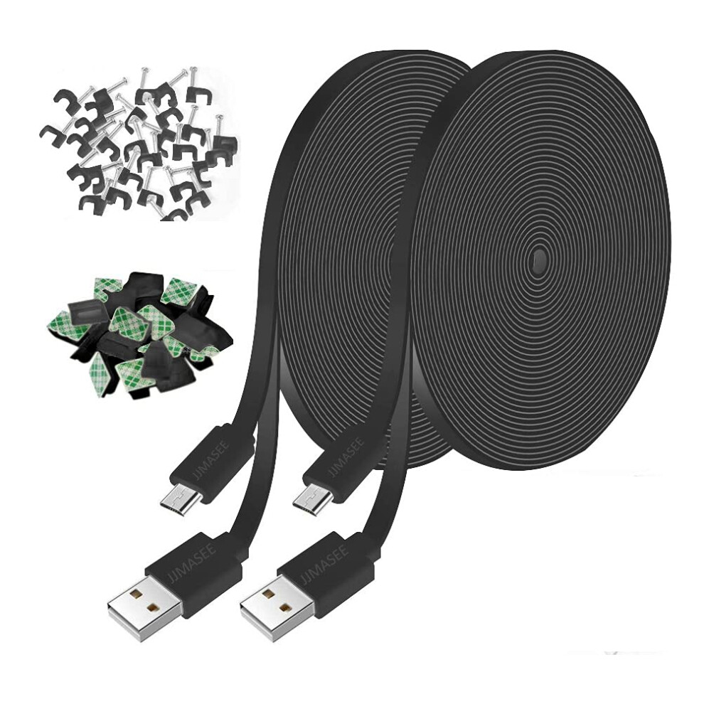 Jjmasee Stavdlnn 2 Pack 26Ft Power Extension Cable For Wyze Cam V3,Wyzecam Outdoor,Blink,Arlo Essential,Eufy,Kasa,Yi Camera,Nestcam Indoor,Micro Usb 655365941682