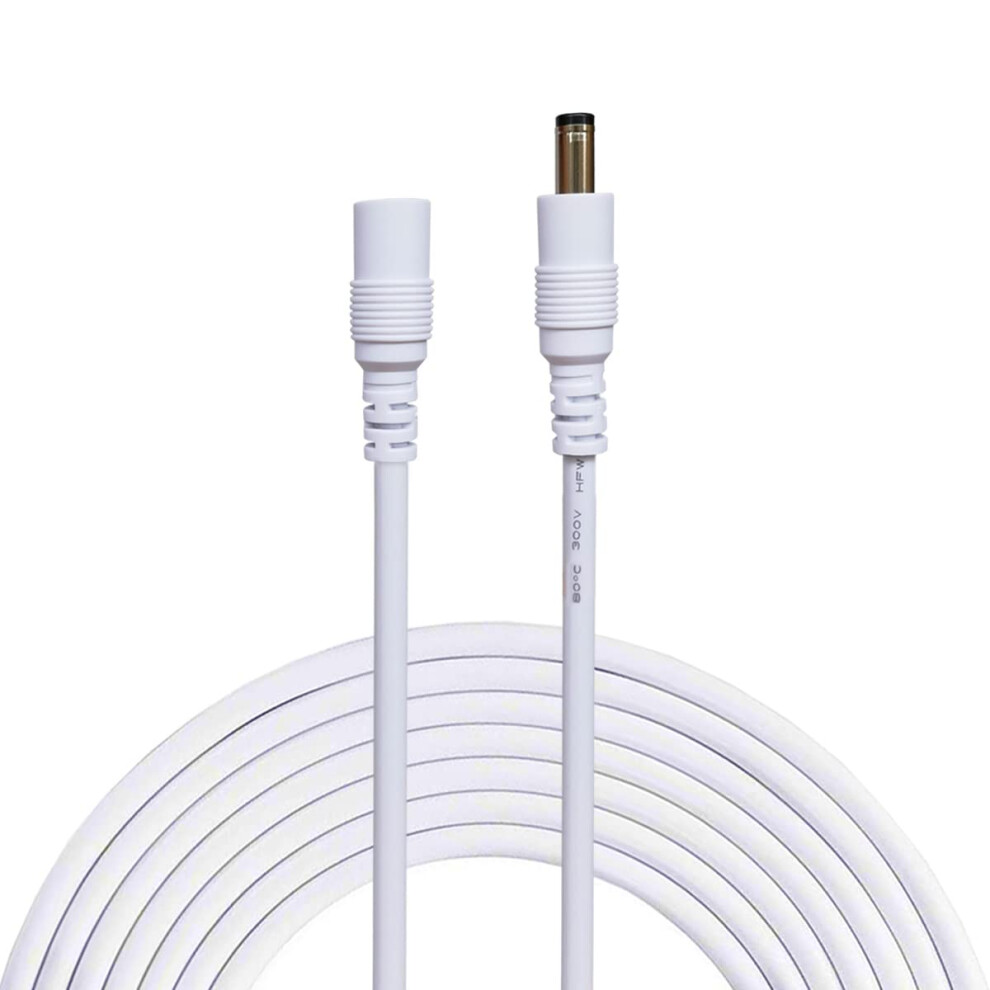 Asanwise 5M/16.4Ft Dc Power Extension Cable, 2.1Mm X 5.5Mm Dc 12V Power Male To Female Cord, For Power Adapter, 12V Cctv Wireless Ip Camera, Monitors, 619191819331