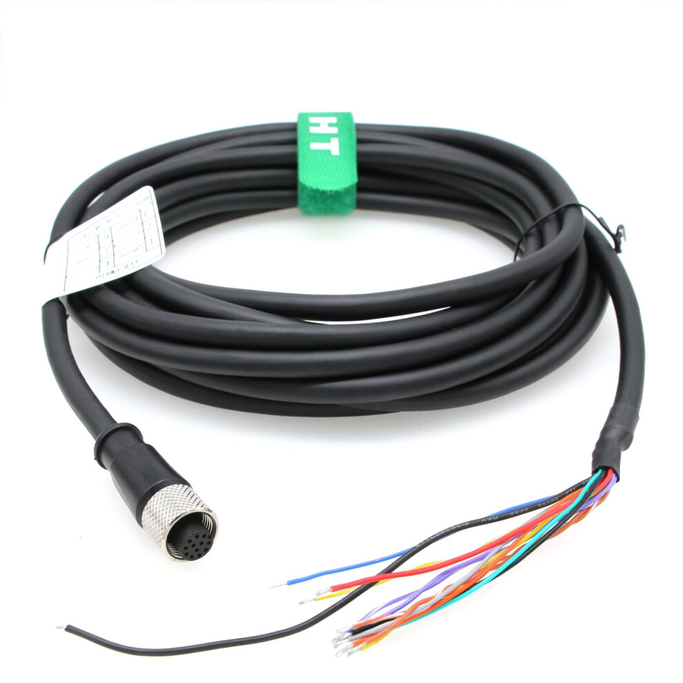 Hangton Cognex In-Sight 7000 9000 24V Power Io Cable M12 A-Coded 12 Pin Female To Flying Lead For Checker 201 Data Man Reader Actuator Sensor Camera 632837377279