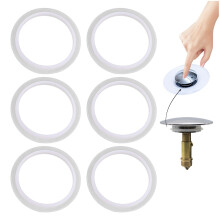 6 Pieces of Silicone Sealing Rings, Sink Plug Sealing Rings, Drain Bathroom Sink Sealing Rings, Bathroom Bathtub Kitchen Drain Plug Sealing Rings,