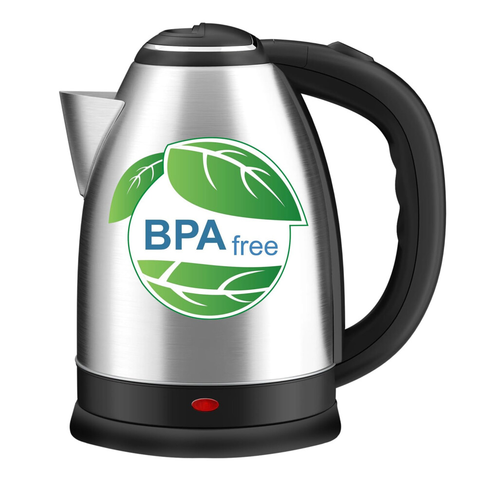 Electric Kettle, Stainless Steel Water Kettle, 1.8L Cordless Kettle, Boil-dry Protection, BPA Free, Fast Boil, Auto Shut-Off, Black-image-OPC-PMHF2FF-NEW