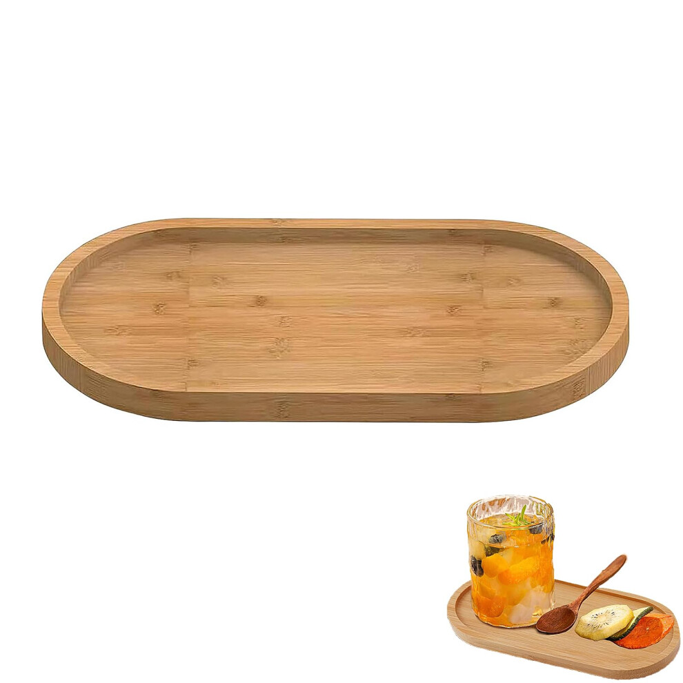 Bathroom Bamboo Small Soap Tray, Oval Bamboo Kitchen Soap Dispenser Tray, for Tea, Fruit, Snacks, Cakes Home Decor and Succulents-image-OPC-PMHF2HP-NEW