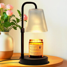 QUIGO Candle Warmer Lamp with Timer Dimmable Adjustable Height Glass Lampshade Electric Wax Melter for Scented Candles Desk Table Night Light Lamp