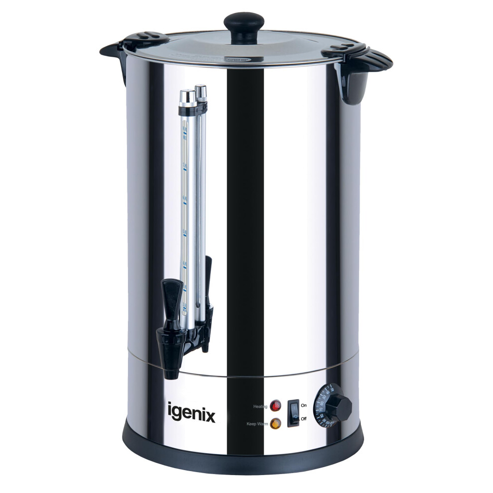 Igenix Ig4008 Catering Urn, Hot Water Boiler, Tea Urn For Home Brewing, Commercial Or Office Use, 8 Litre, Stainless Steel