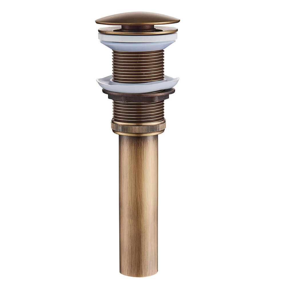 Rozin Antique Brass Pop Up Drain For Basin Sink Tap Drain Stopper Without Overflow 722704474252