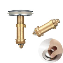 35mm Pop Up Sink Plug Replacement, Universal Basin Sink Plugs Sink Drainer Plug with Pop Up Click Clack Brass Plug Bolt for Bathroom Vanity Sink