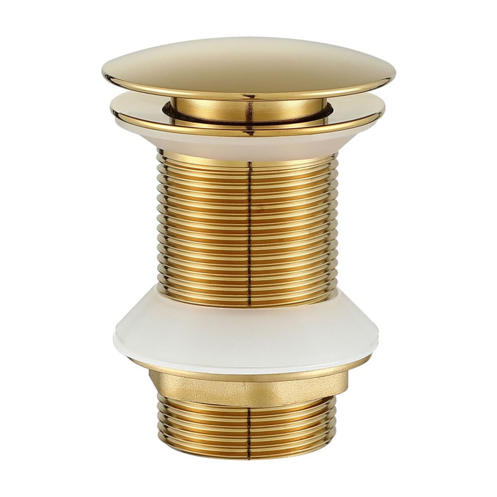 Muxios Titanium Gold Brass Bathroom Basin Sink Pop Up Waste Drain Stopper Without Overflow Including Basket 786213222735