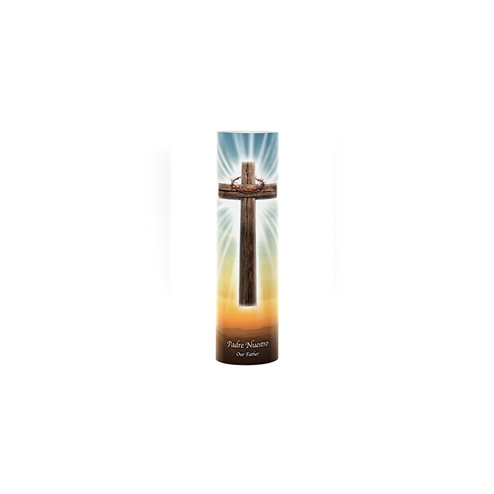 Our Father, LED Flameless Devotion Prayer Candle, Religious Gift, 6 Hour Timer for More Hours of Enjoyment and Devotion! Dimensions 8.1875" x 2.375".-image-OPC-PMHF57K-NEW