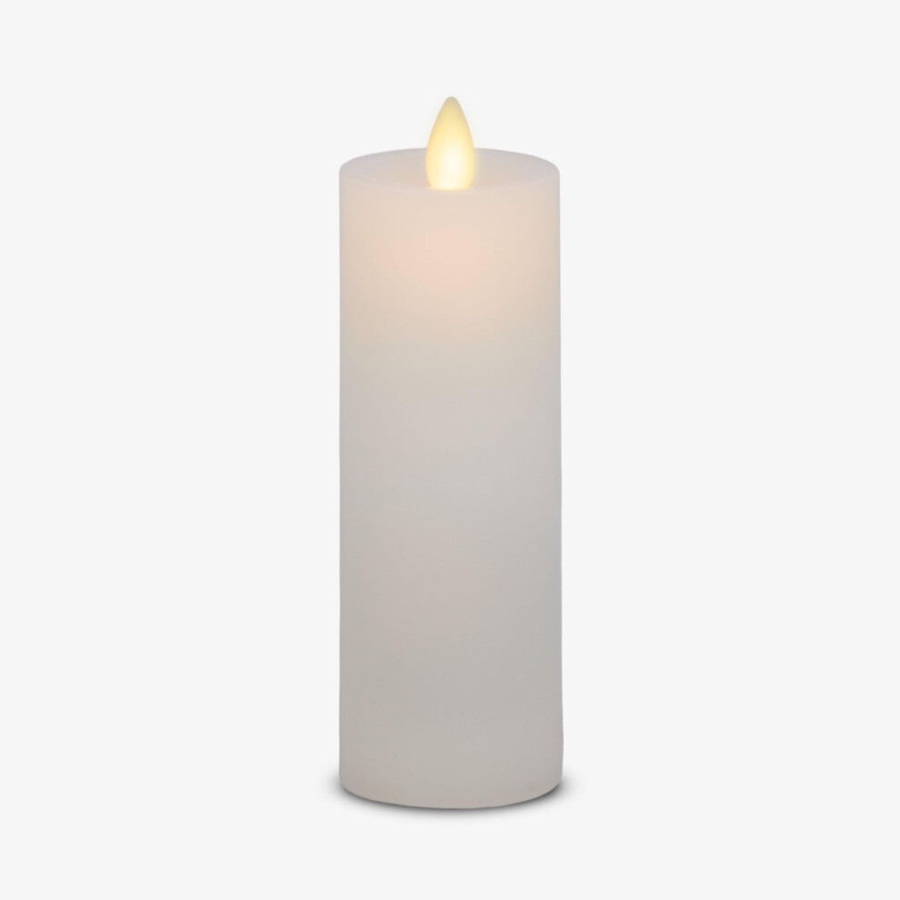 Luminara Classic Slim Flameless LED Candle, White 2" x 6.1", Battery Operated Moving Flame Pillar w/Timer, Safe Realistic Wax Candle, Home Decor-image-OPC-PMHF5JS-NEW
