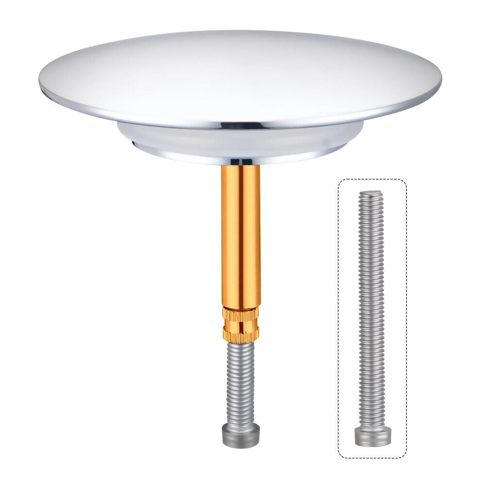 Bath Plug Replacement -72Mm Adjustable Pop Up Drain Stopper, Solid Brass Chrome Plated Push Down Plug For Bathtub, Bathroom Sink & Basin Waste 803173420176